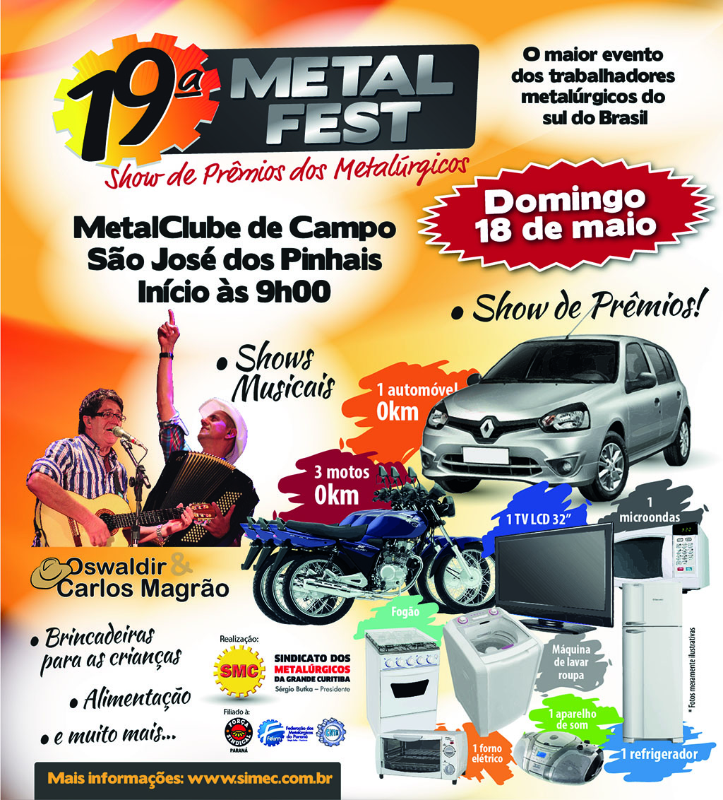 Neste domingo, dia 18, Sindicato realiza a 19º Metalfest